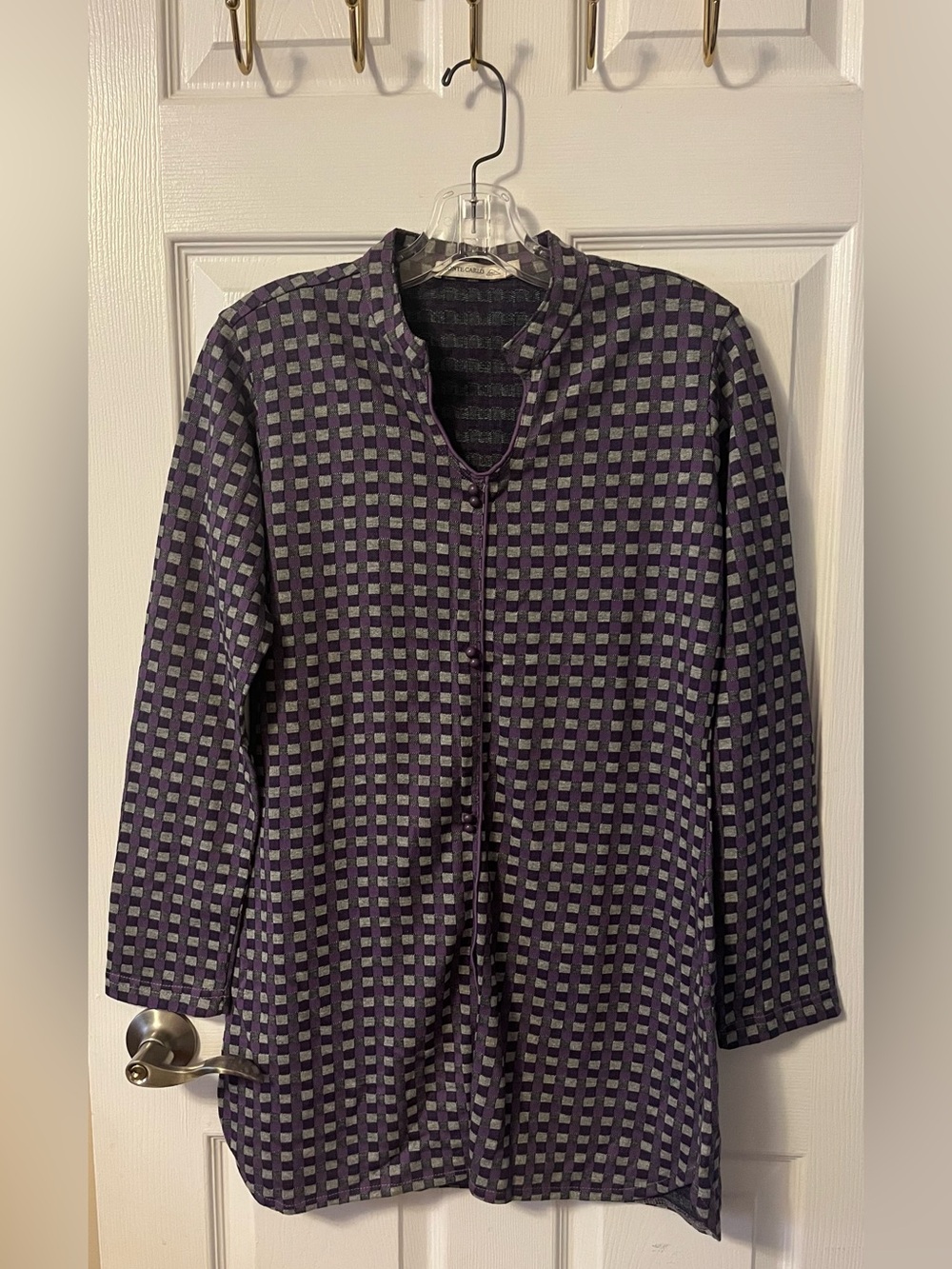 Women’s Purple Check Tunic Top
